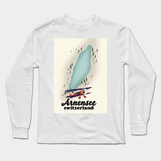 lake Arnensee switzerland map Long Sleeve T-Shirt